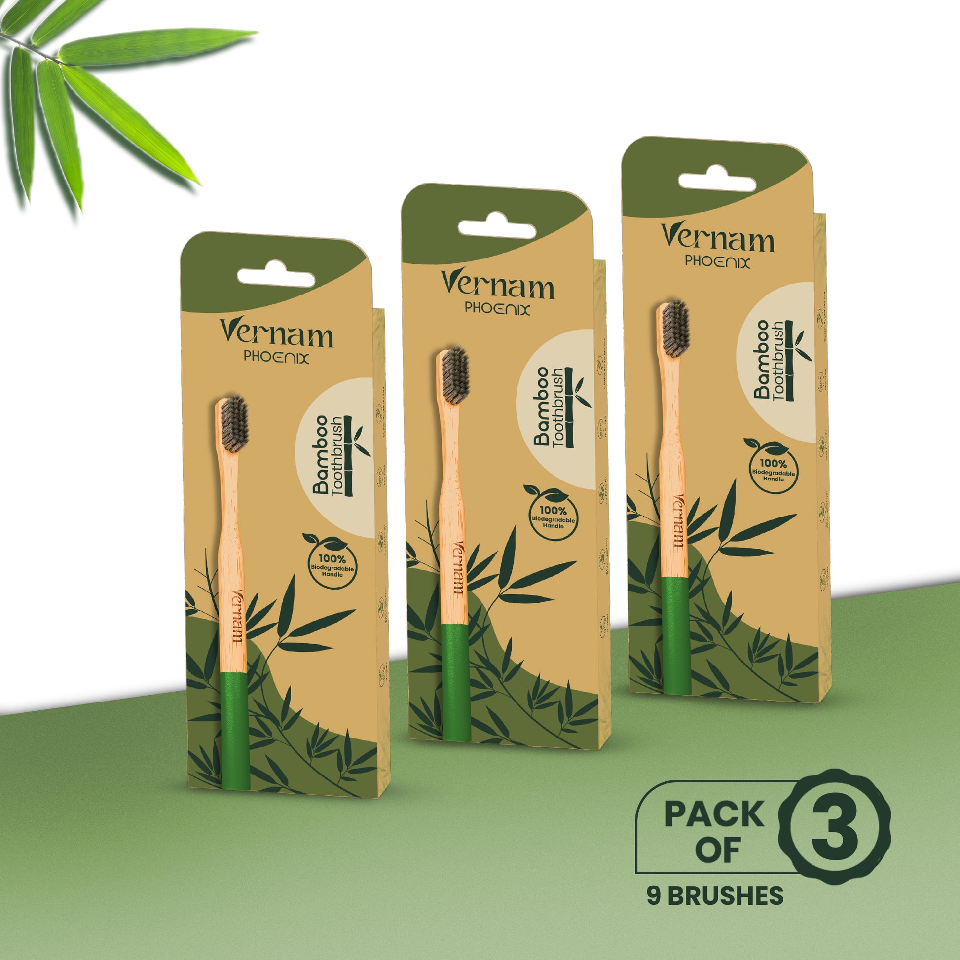 Phoenix Bamboo Charcoal Toothbrush (Pack of 3)