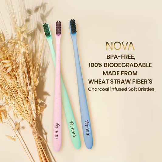 Wheat Straw Corn Starch Toothbrush (Pack of 3)