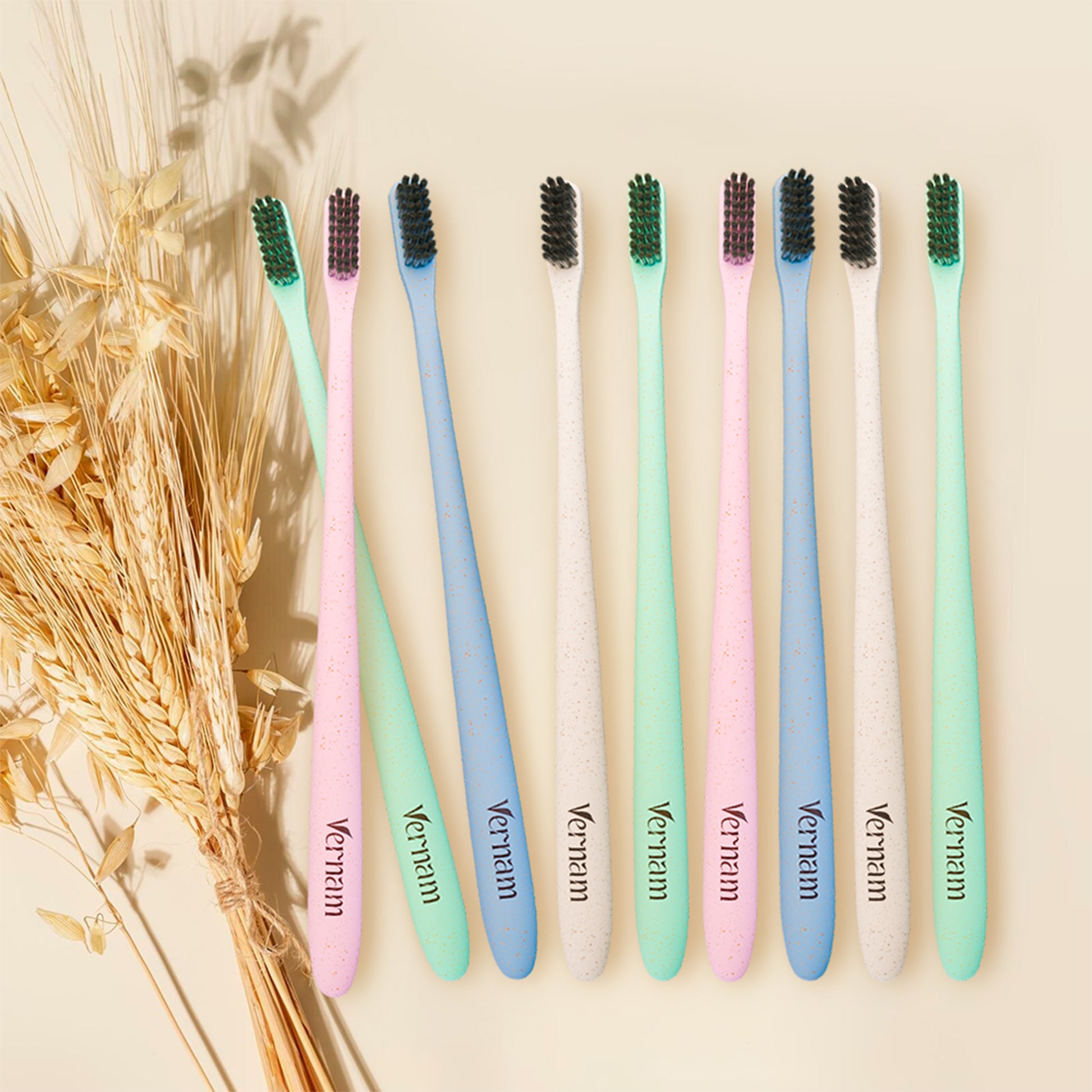 Wheat Straw Corn Starch Toothbrush (Pack of 3)