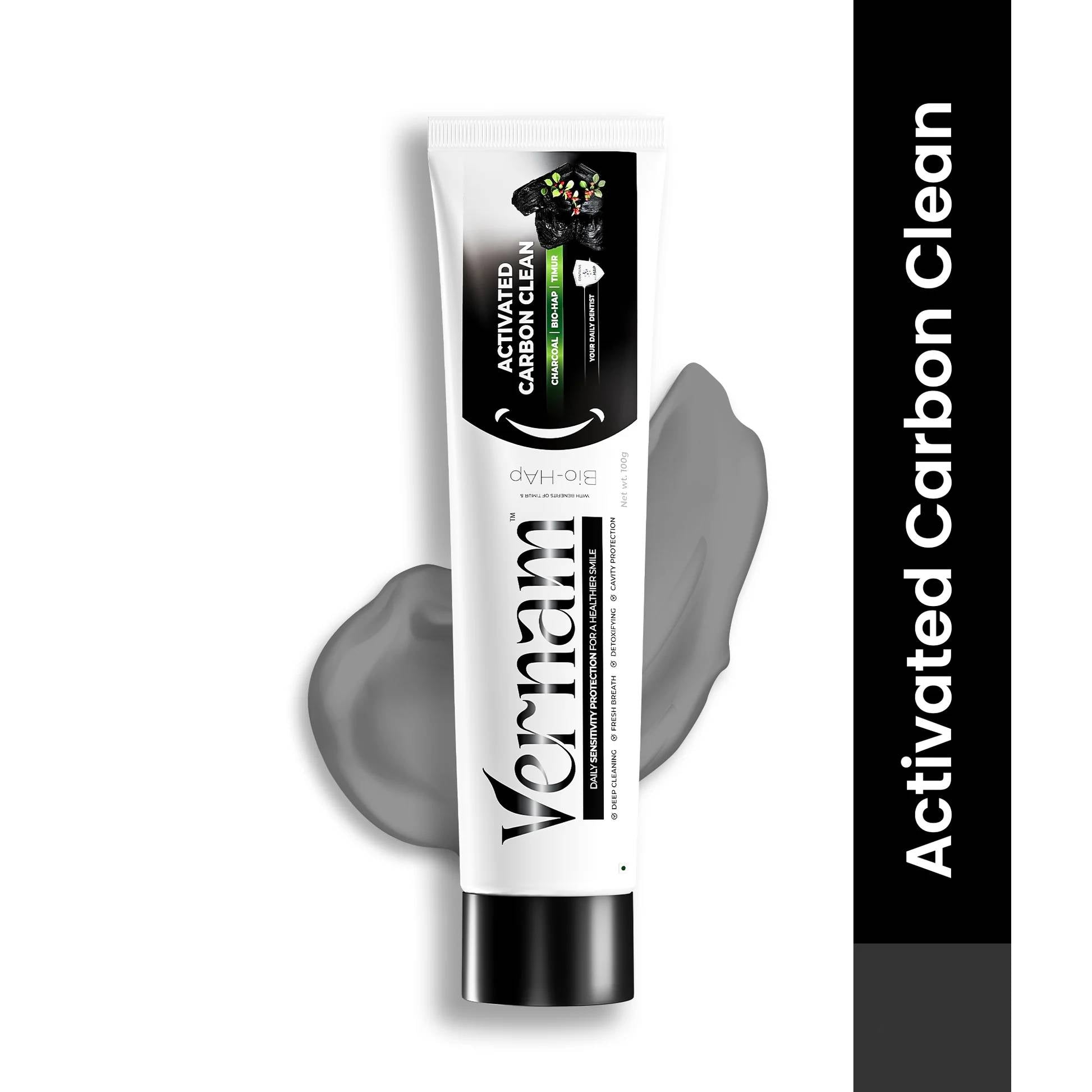 Vernam Activated Charcoal Hydroxyapatite Toothpaste – Deep Detox Cleaning, Natural Whitening, Sensitivity Repair & Enamel Restoration | Fluoride-Free Oral Care for Fresh Breath